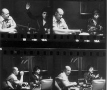 Composit of four frames showing various shots of E.J. Gold interviewing Harlan Ellison