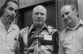 Photo of Robert Silverberg, E.J. Gold and Horace L. Gold, taken at Westercon